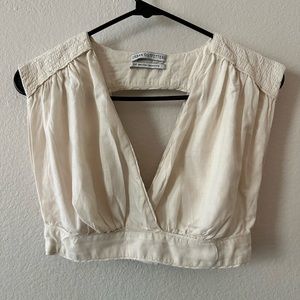 Sheer Eggshell White Crop Top